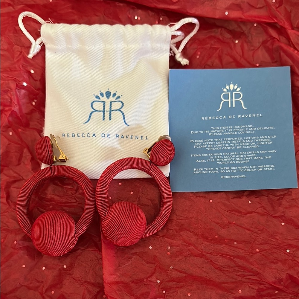Red Hoop Earrings